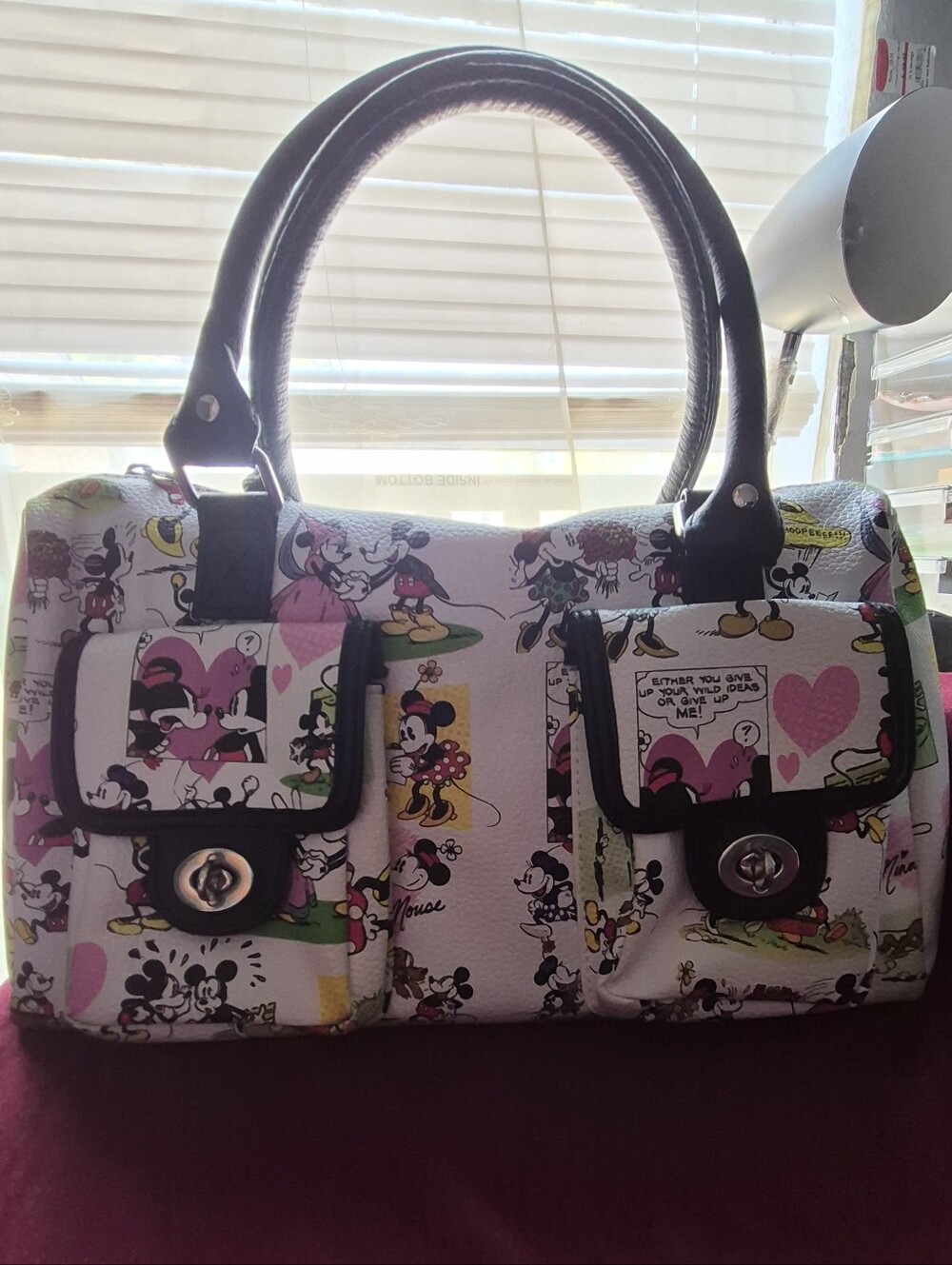 Disney Parks Mickey Minnie Comic Satchel Bag Like New